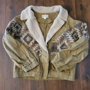 L Aztec print jacket